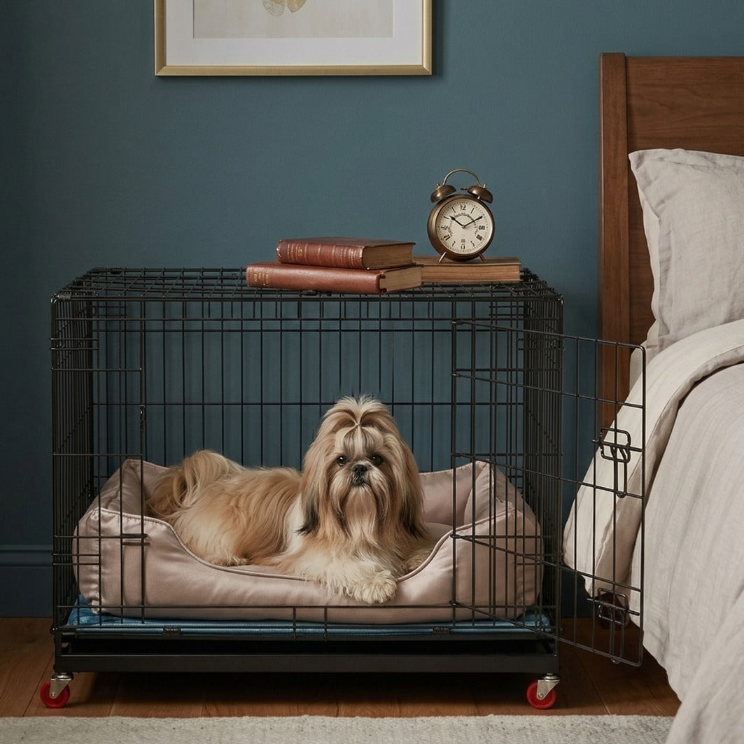 Petarchi Wire Crate with Stand and Wheels