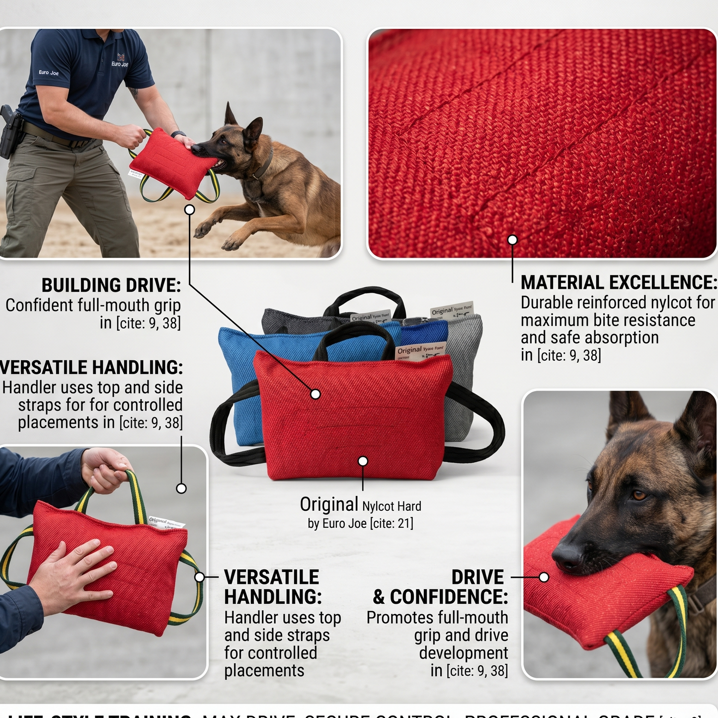 Euro Joe Dog Bite cushion Original Nylcot