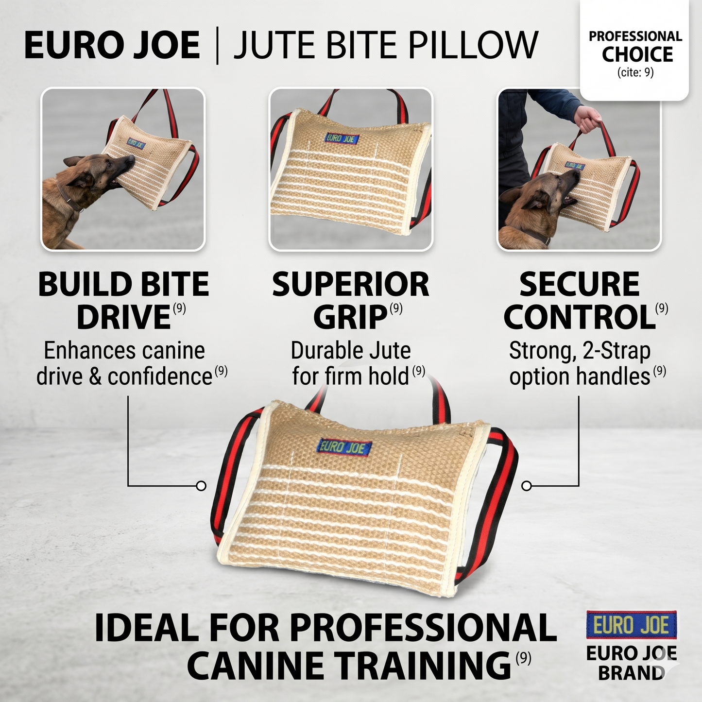 Euro Joe Bite cushion (Original), Jute