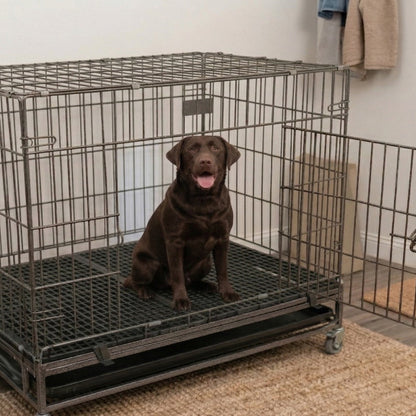 Petarchi Wire Crate with Stand and Wheels