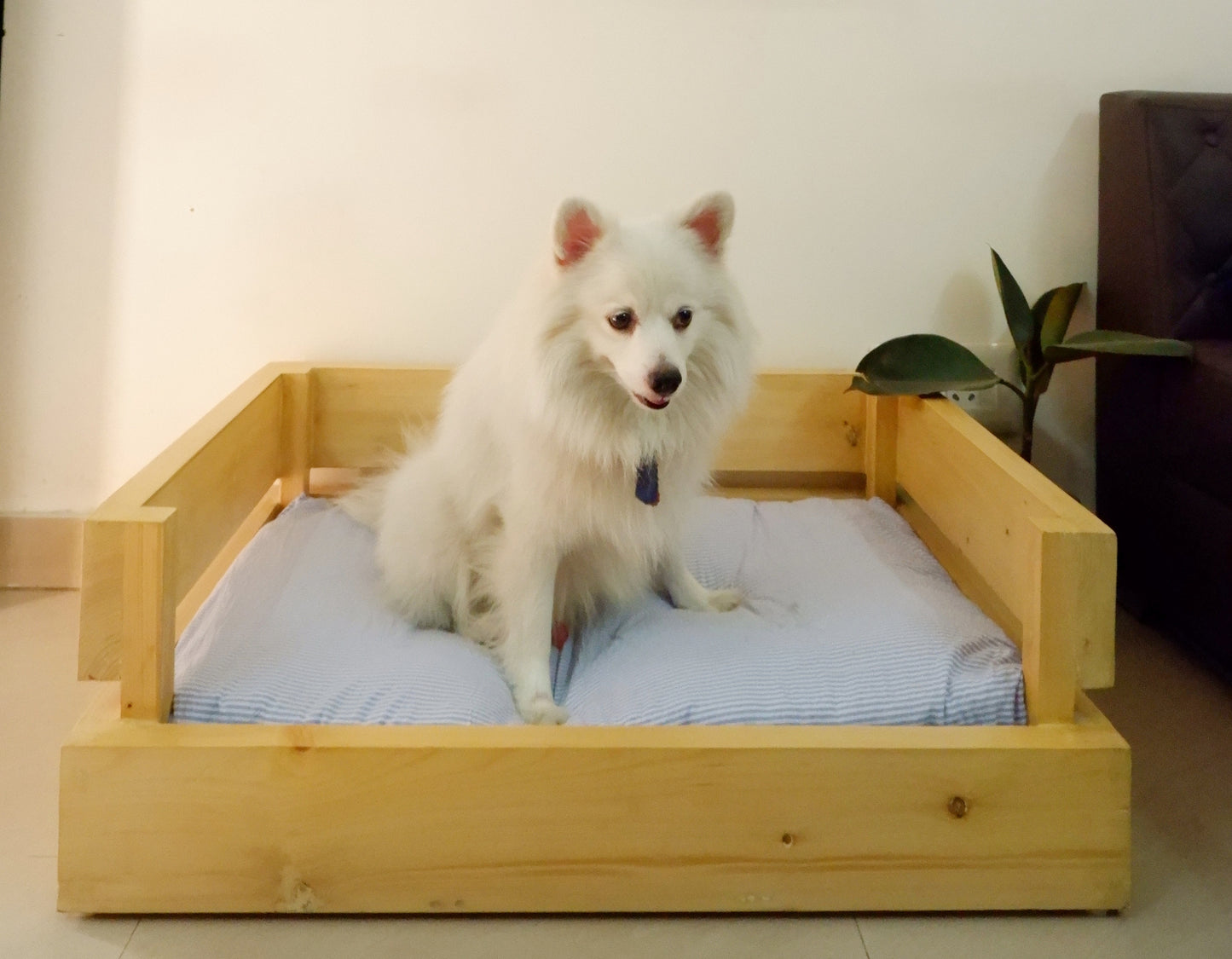 Petarchi Cooper Dog Bed (Natural Wood)